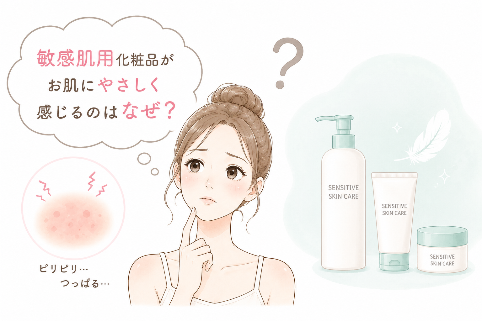 敏感肌用化粧品がお肌にやさしく感じる理由とスキンケア選び